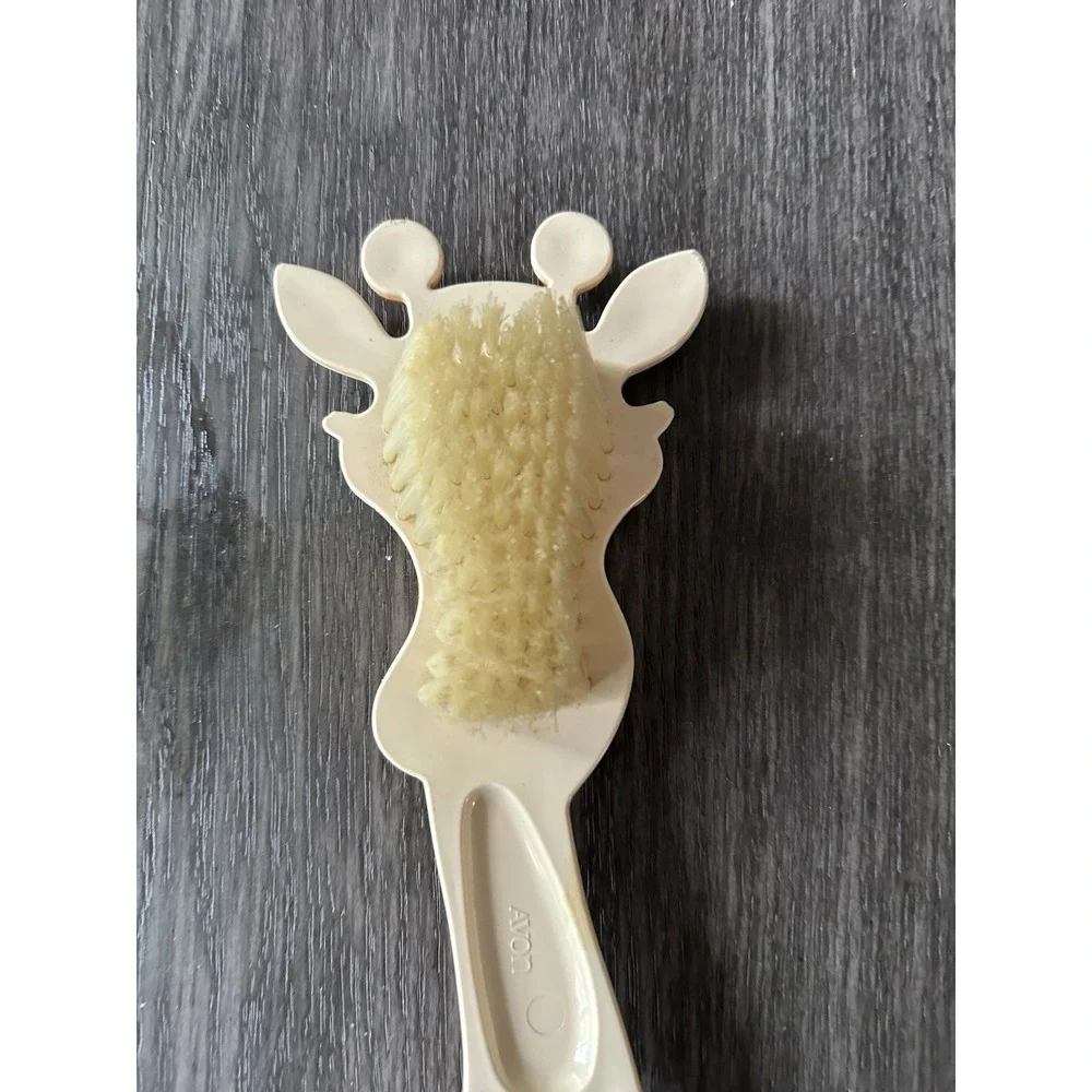 Vintage 1970s Avon‎ Giraffe Bath Brush Long Handle & Avon Zany Zebra Hair Brush